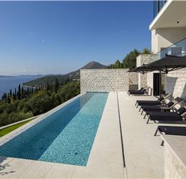 Luxury 5-Bedroom Sea-View Villa with Heated Infinity Pool in Orasac near Dubrovnik – Sleeps 10